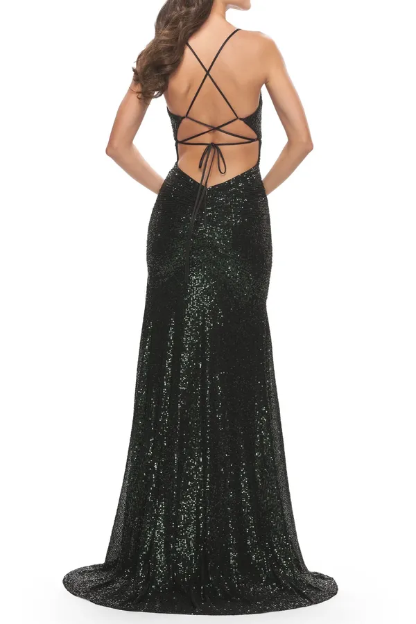 Dillard's Nordstrom Dark Green Sequin Dress - Image 2