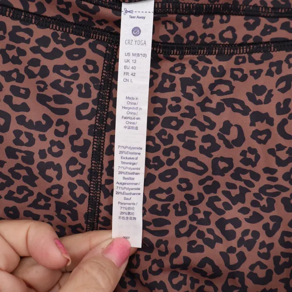 CRZ YOGA Leggings Womens M High Rise Leopard Brown Animal Print Excellent - Image 2