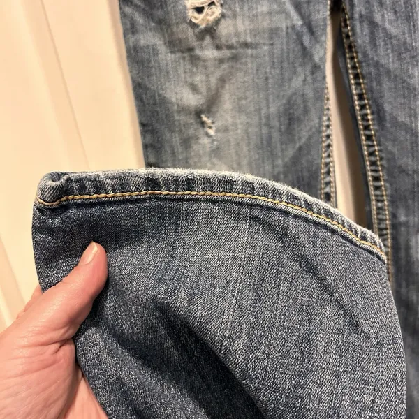 Silver Jeans Pioneer Distressed Bootcut Dark Wash Denim W30 L28 Y2k Boho‎ Grunge - Image 6