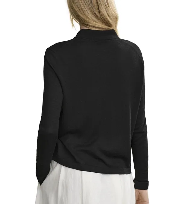Jenni Kayne Grayson Merino Wool Polo Sweater Sz XS Black Quiet Luxury Minimalist - Image 5