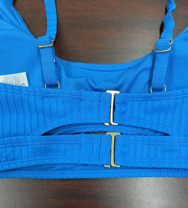 NWT Time and Tru Blue Cutout Bikini Top - Image 5