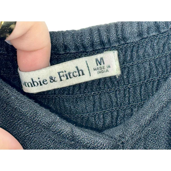 Abercrombie & Fitch Black Button Tie Waist Sleeveless Midi Dress Womens Size M - Image 4