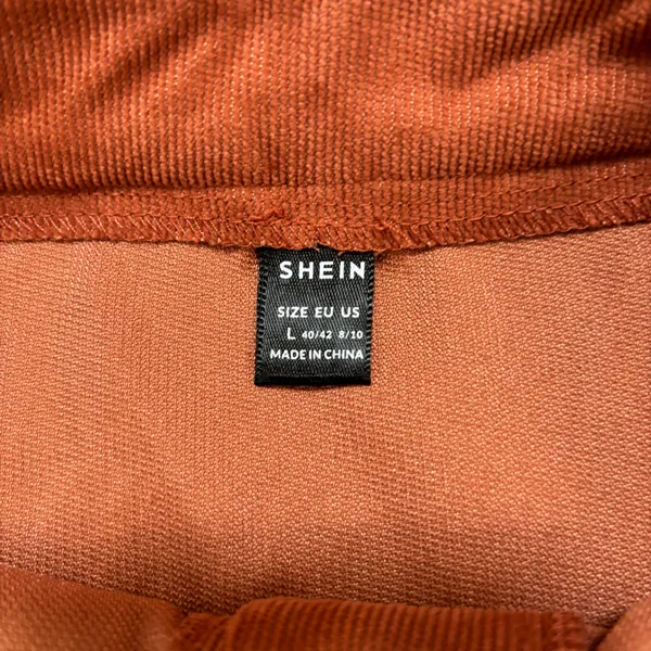 SHEIN Burnt Orange Corduroy Button-Front Mini Skirt - Image 4