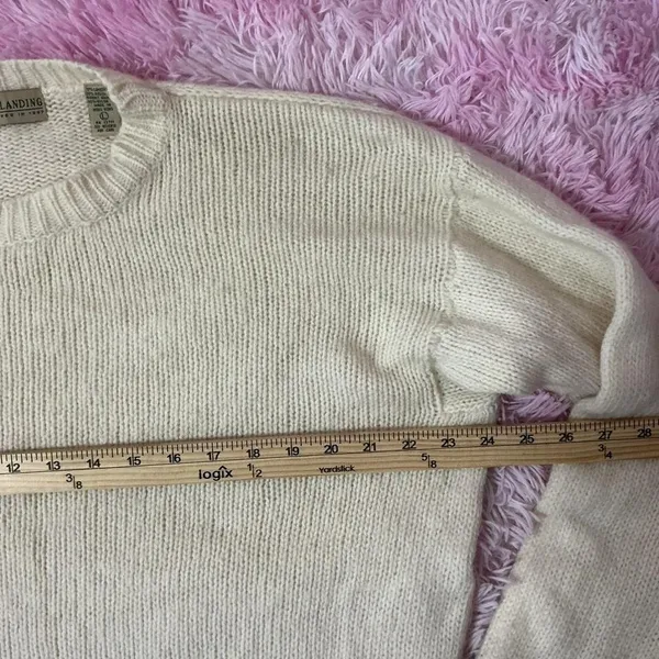 Marsh Landing Knit Sweater Crewneck Long‎ Sleeve Ivory Casual Lambswool - Image 5