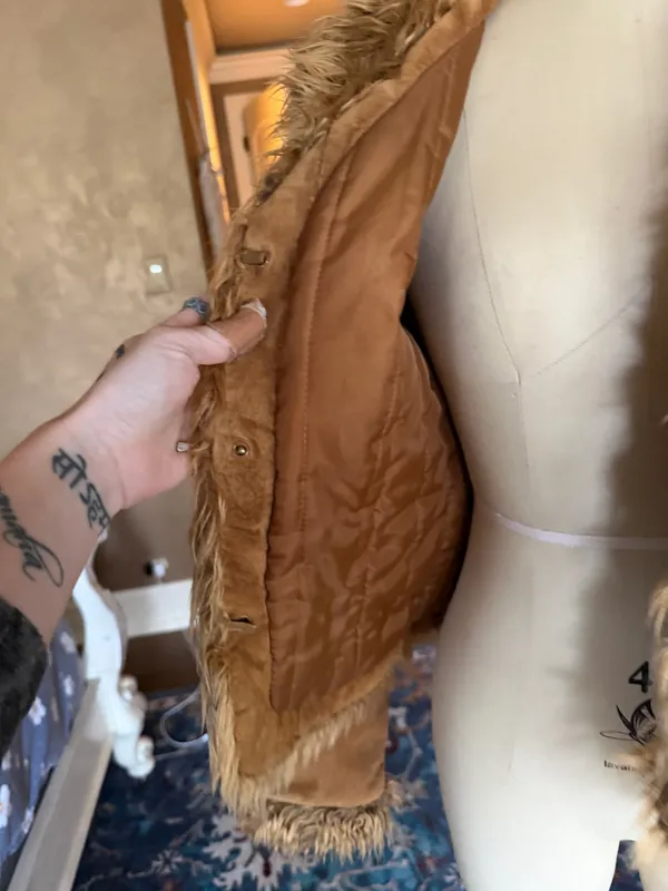 Faux Fur Jacket Brown Size 12 - Image 4