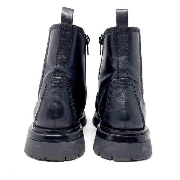 Zara Chelsea Black Leather Inside Zip Platform Lug Sole Ankle Boots EU 36 (US 6) - Image 7