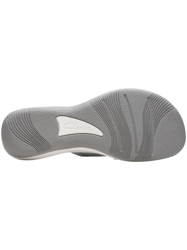 NWT Clarks Breeze Reyna Cloudsteppers Thong Sandals 26181818 Silver Gray 5M - Image 2