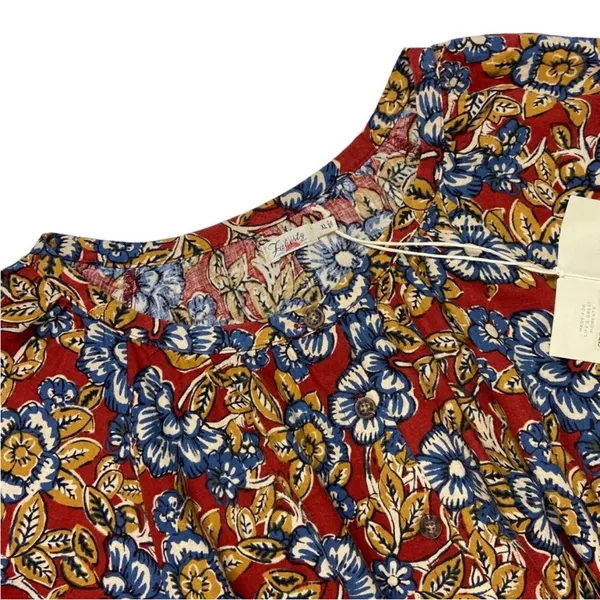 Faherty Women's Carmel Linen Dress in Red Desert Bloom Floral NWT Size XL - Image 6
