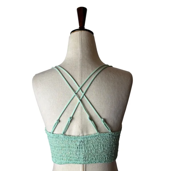 Free People Miss Dazie Bralette Women Small Mint Green Floral Crochet Lace Boho - Image 3