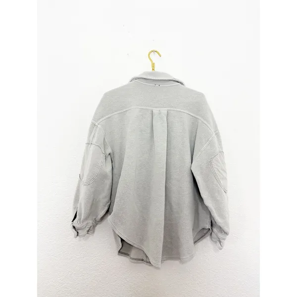Free People Ruby Jacket in Stone Size Small Oversized Boho Shacket - Image 13