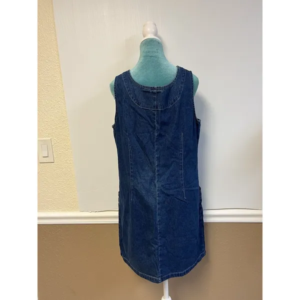 Vintage Y2K St. John’s‎ Bay Denim Jumper Dress Western Farmcore Normcore Women L - Image 3