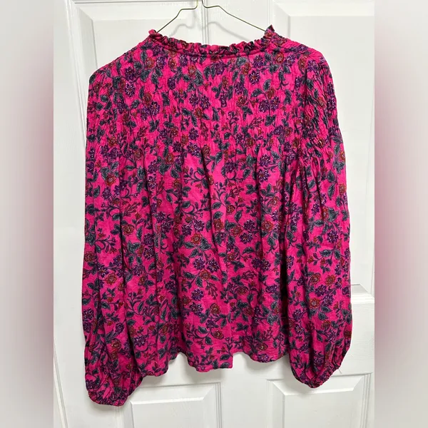 Anthropologie Floral Pink Women's Top - Image 6