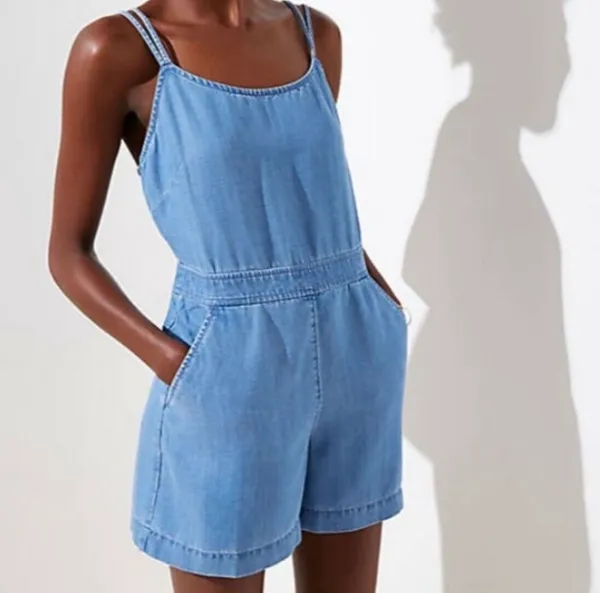 SALE! Blue LOFT Chambray Linen Blend Romper Size 0P EUC - Image 7