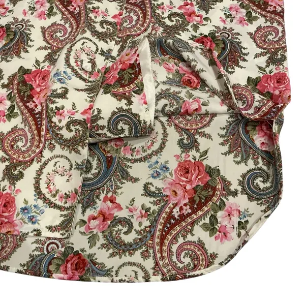 Vintage 90s gold label Victoria’s Secret floral paisley print robe scalloped hem - Image 6