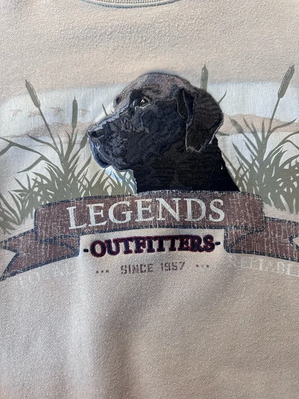 Vintage Dog Sweatshirt Tan Size XL - Image 2