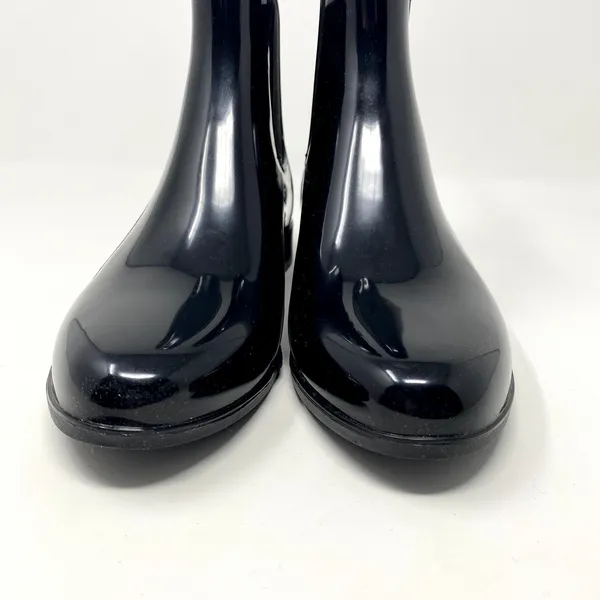 Sam Edelman Tinsley Black Glossy Ankle Chelsea Classic Preppy Rain Boots 7 - Image 4