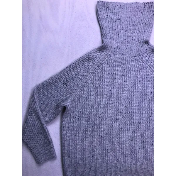 Madewell Turtleneck Sweater Womens‎ XL Gray Speckled Rib Knit Pullover - Image 8