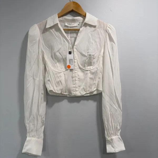 ASTR The Label Joree Long Sleeve Whimsical Fairy Corset Top White NWT S - Image 2