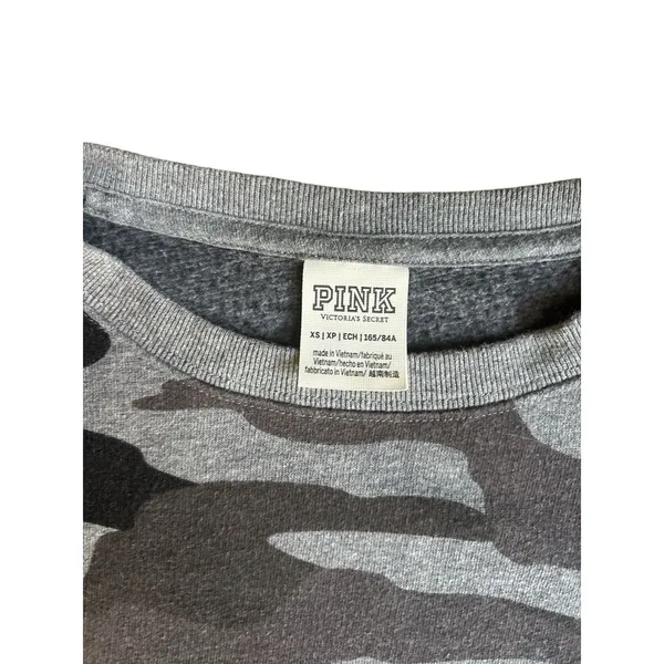 Victorias Secret Pink Gray Black Camo Pull‎ Over Sweater Loose Fitting Size XS - Image 3
