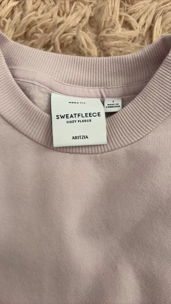 Aritzia Cropped Crewneck Cozy Fleece - Image 3