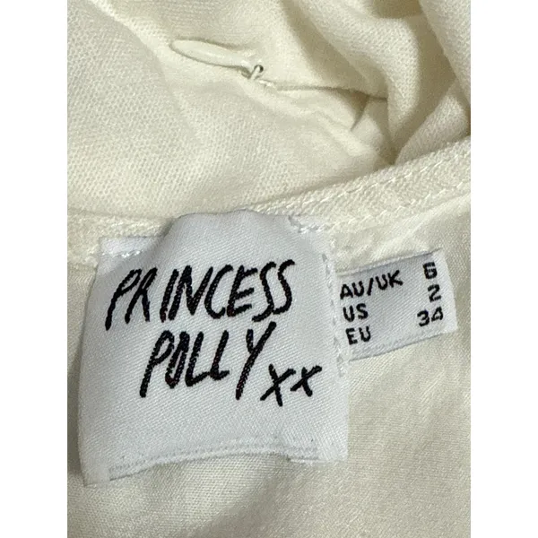 Princess Polly White Sleeveless Cutout Waist Crew Neck Mini Sheath Dress Size 2 - Image 3