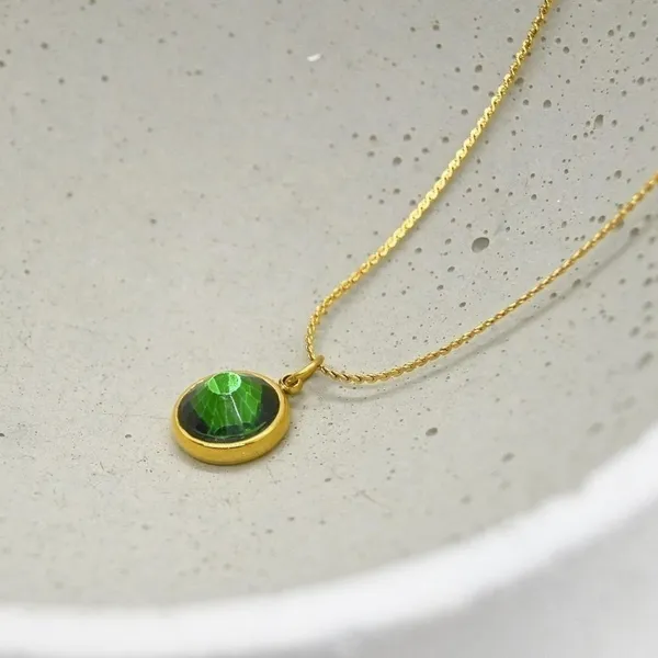 Emerald Gem Necklace Green - Image 2