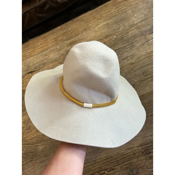 Hat Attack Glam Hat Beige & Chain Womens Size OS - Image 4