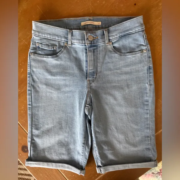 Levi's Light Blue Denim Bermuda Shorts - Image 2