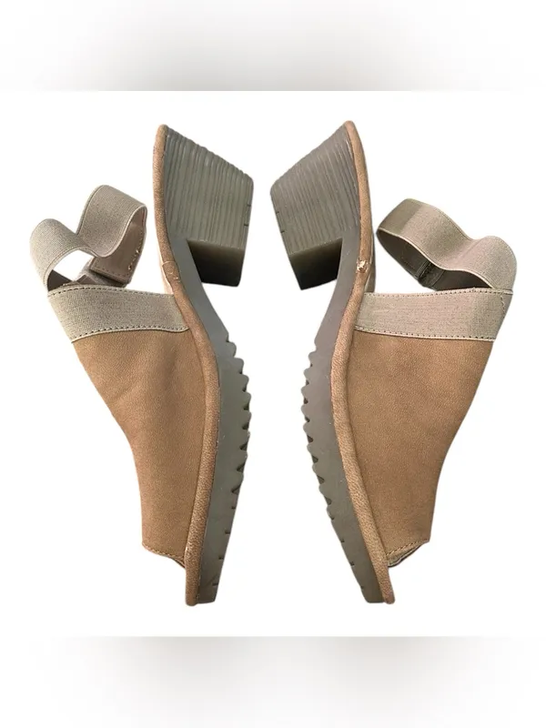 FLY London Wata Lagenlook Taupe Slingback Open Toe Block Heel Chunky Shoes 40 - Image 5