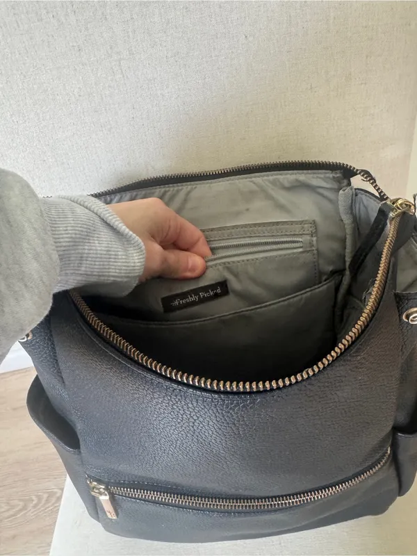 Freshly Picked diaper bag backpack leather zipper pockets baby new mom - Image 10