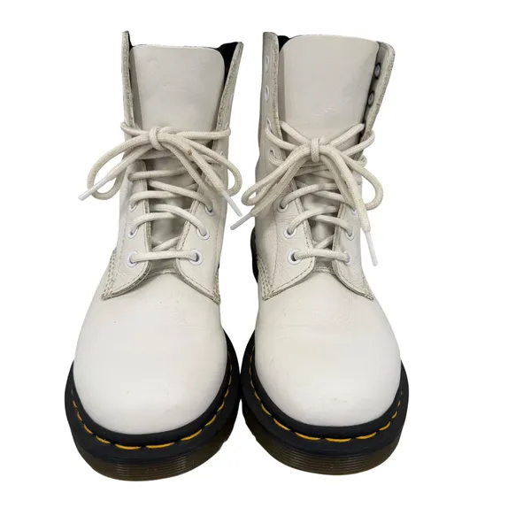 Dr. Martens 1460 Pascal Women 7 White Virginia Leather Combat Boots Whimsigoth - Image 2