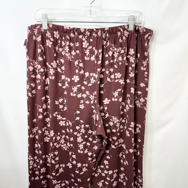 Vince Camuto XL Pajama Set Burgundy Floral Long Sleeve‎ Pants Feminine 651 - Image 8