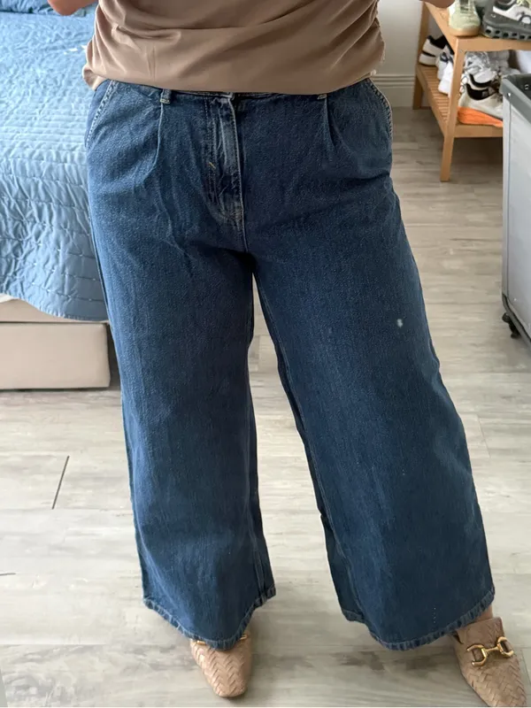Zara Women’s Relaxed Wide-Leg Denim Jeans - Blue - Image 7