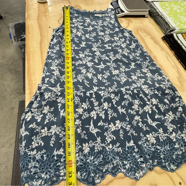 LOFT Bird Novelty Print Shift‎ Mini Dress Blue White XS - Image 11