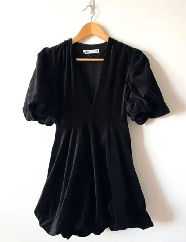 Black  Velvet Dress - Image 2