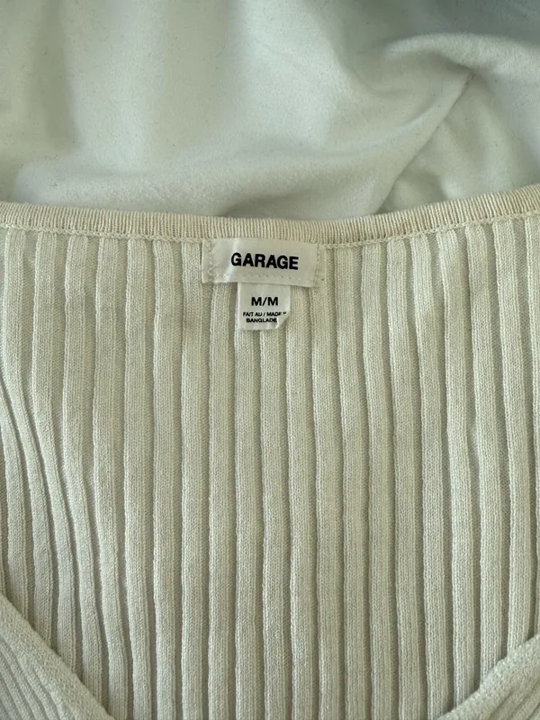 Garage White Knit Sweater Crop - Image 2