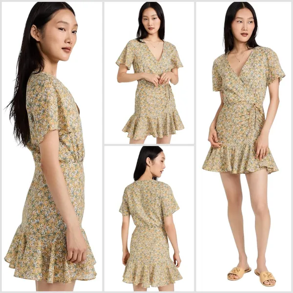 BB Dakota Big Flirt Energy Floral Ruched Detail Dress in Sunflower - Image 3