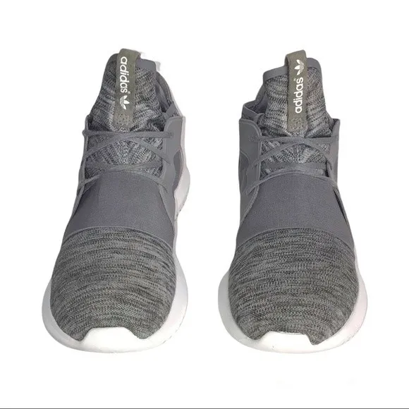 Adidas Originals Tubular Defiant Gray Marl Knit Suede Womens Sneakers Size 9 - Image 6