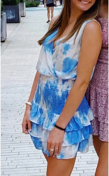 Blue Tie Dye Dress - Image 2