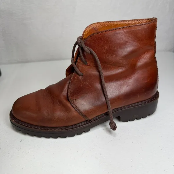 Polo Country Ralph Lauren 7 Boots Chukka Brown Leather Sportsman Lug Sole Vtg 90 - Image 5
