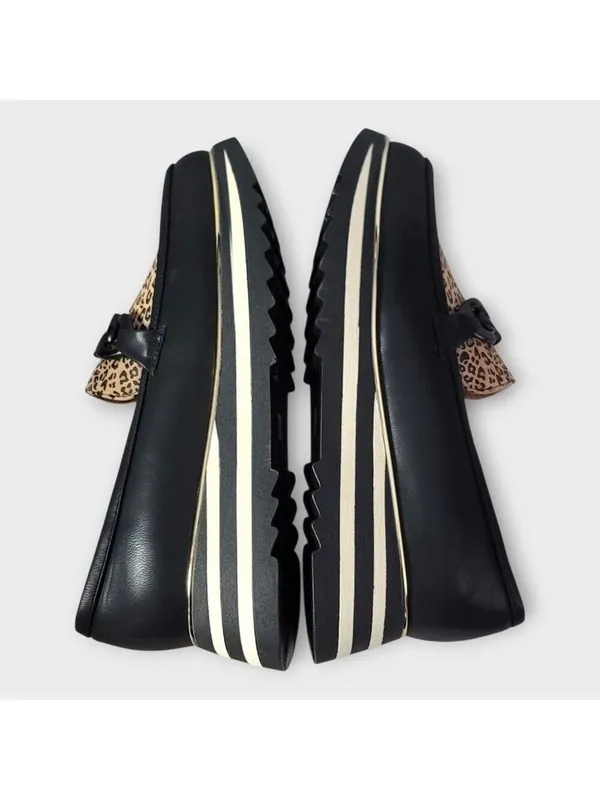 Good Choice Women's Geneva Animal Print Chain Slip On Platform Loafers Size 9 - Image 11