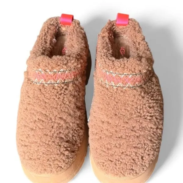 UGG Tazz Heritage Braid Platform Slippers Hardwood Shearling Women’s Size 10 - Image 8
