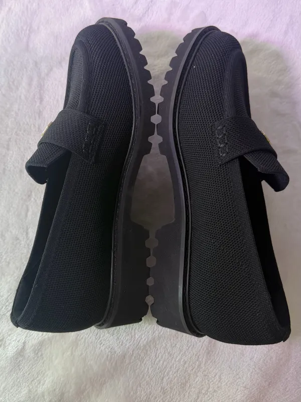 Vizzano Black Knit Penny Loafers for Women - Image 9