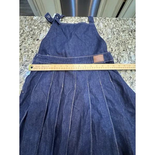 Urban Revivo Overall Pinafore Dress Size 4 Denim Pleated - Image 6