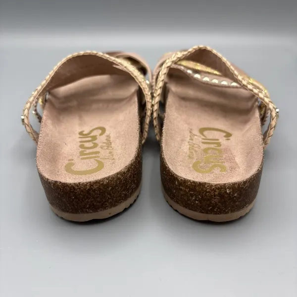 Circus Sam Edelman Oleander Shoes Size 7 Metallic Gold Pink Braided Sandals - Image 7