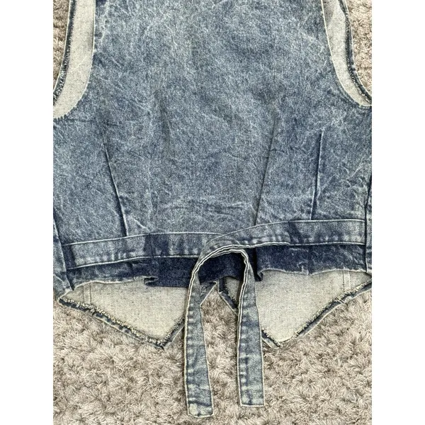 The Dean Group Vintage 90’s Acid Washed Denim Vest Women’s Size Large - Image 9