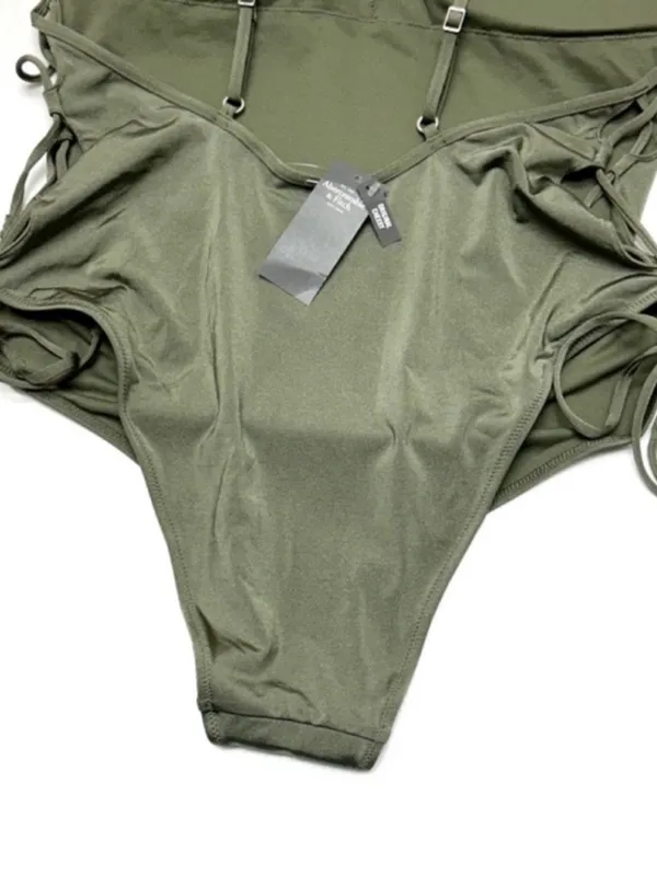 NWT Abercrombie One Piece Original Cheeky lace up tie sides swimsuit size XL NEW - Image 4