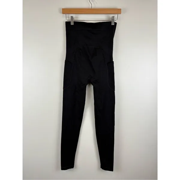 BLANQI Maternity Side Pockets Leggings Black High Waist Size Medium - Image 6