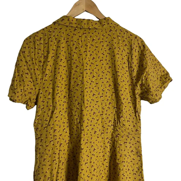 Madewell Kacie Mini Shirtdress Bitsy Bouquet Yellow Floral Size 10 - Image 12