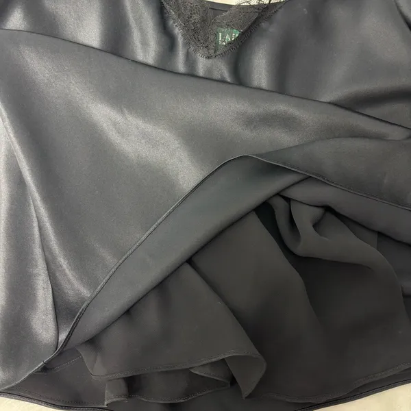 Lauren Ralph Lauren Black Silk Satin Lace Trim Camisole Top Size‎ 12 - Image 8